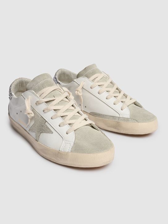 Golden Goose: 20毫米Super-Star皮革运动鞋 - White/Ice - women_2 | Luisa Via Roma