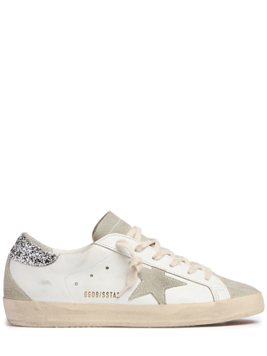 Golden Goose: 20毫米Super-Star皮革运动鞋 - White/Ice - women_0 | Luisa Via Roma