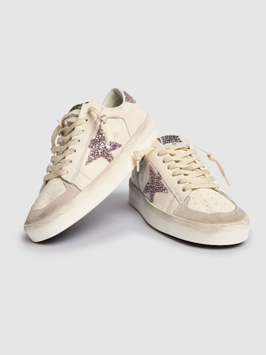 Golden Goose: 30毫米Stardan纳帕皮运动鞋 - 白色/粉色 - women_2 | Luisa Via Roma