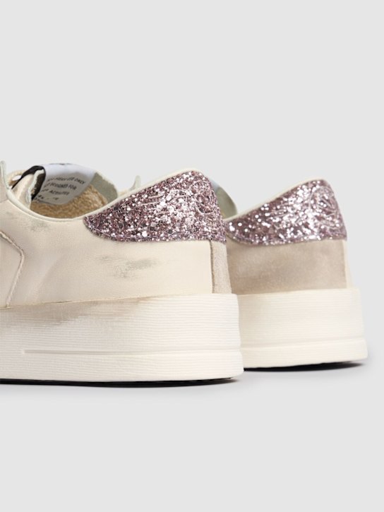 Golden Goose: 30毫米Stardan纳帕皮运动鞋 - 白色/粉色 - women_3 | Luisa Via Roma