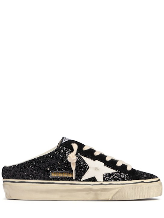 Golden Goose: 20毫米Super-Star亮粉运动鞋 - 黑色/白色 - women_0 | Luisa Via Roma