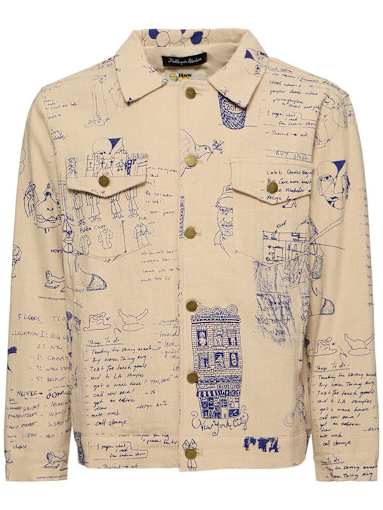 KidSuper Studios: Doodles printed denim jacket - men_0 | Luisa Via Roma