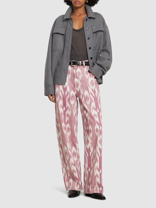 Marant Etoile: Joanny printed denim wide leg jeans - women_1 | Luisa Via Roma