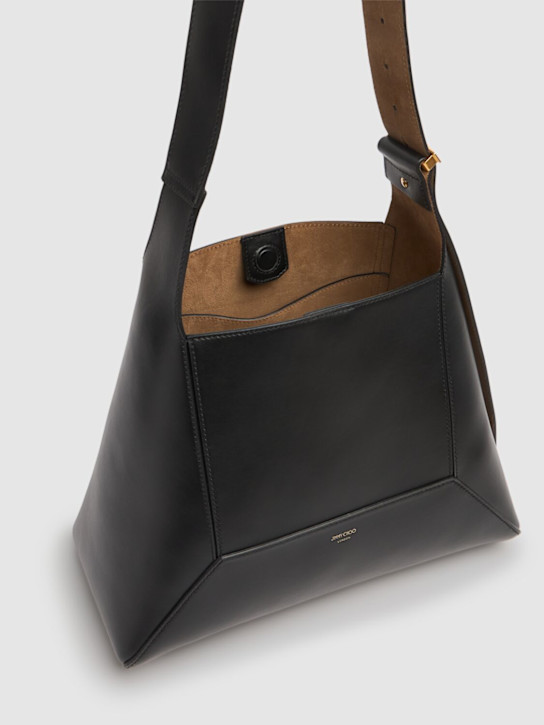 Jimmy Choo: Medium Diamond soft shiny leather bag - Black - women_5 | Luisa Via Roma
