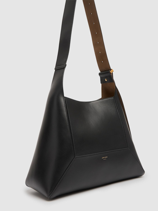 Jimmy Choo: Medium Diamond soft shiny leather bag - Black - women_2 | Luisa Via Roma