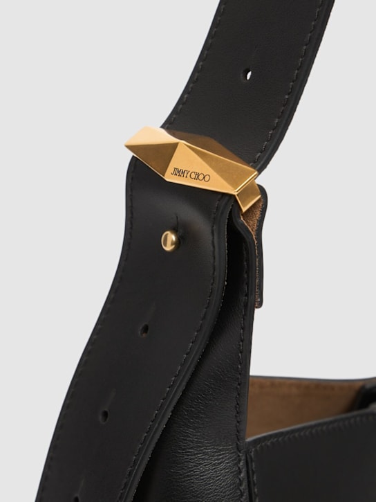 Jimmy Choo: Medium Diamond soft shiny leather bag - Black - women_3 | Luisa Via Roma