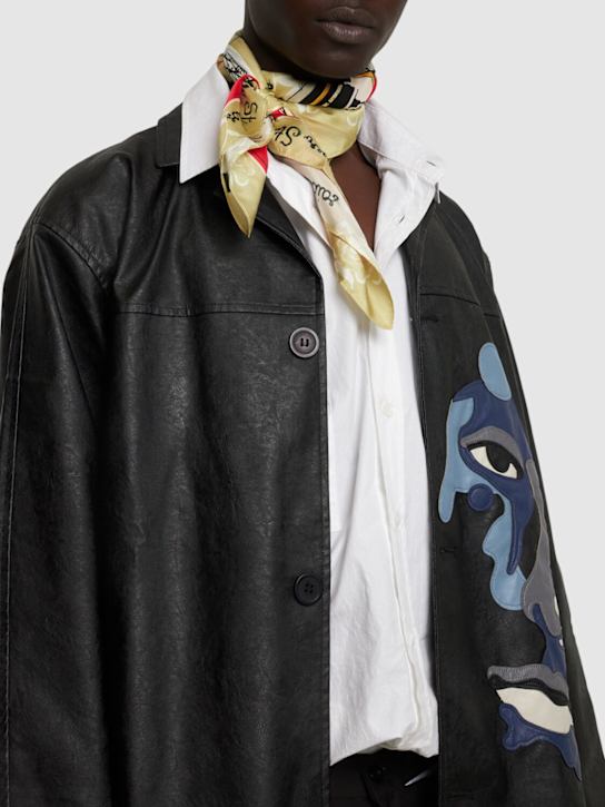 KidSuper Studios: How To Find An Idea printed silk scarf - men_1 | Luisa Via Roma