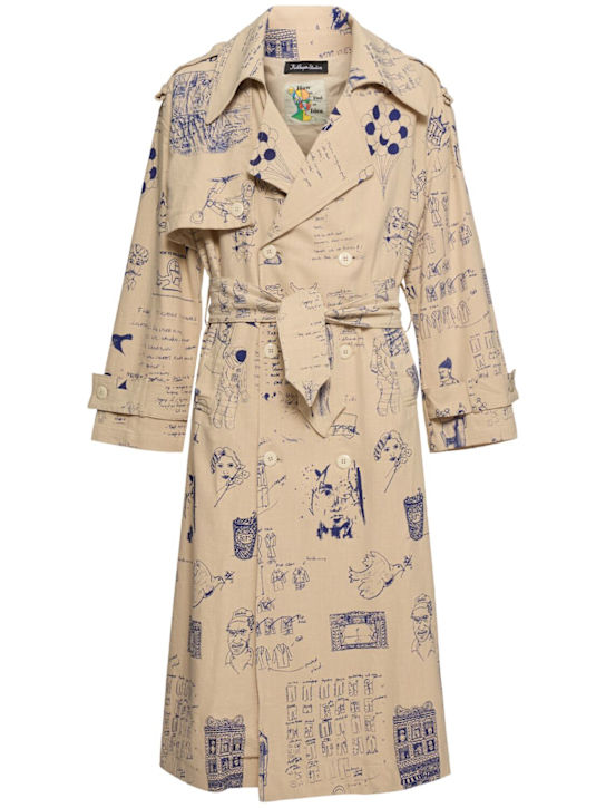 KidSuper Studios: Doodles printed trench coat - men_0 | Luisa Via Roma