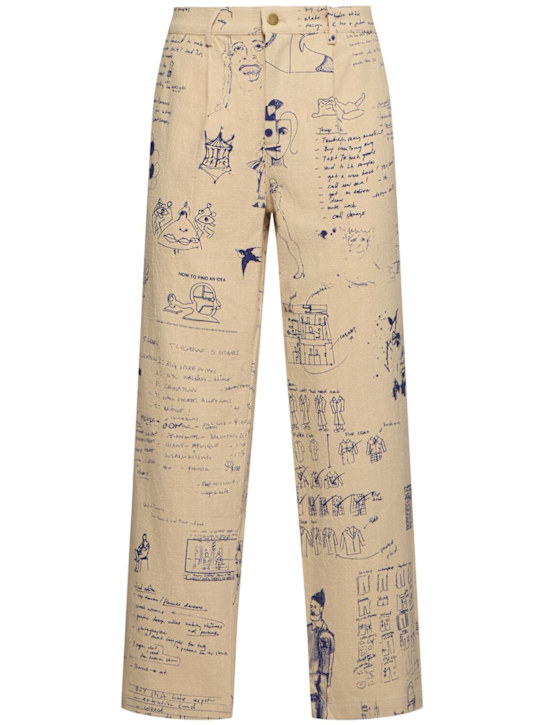 KidSuper Studios: Doodles printed denim pants - men_0 | Luisa Via Roma