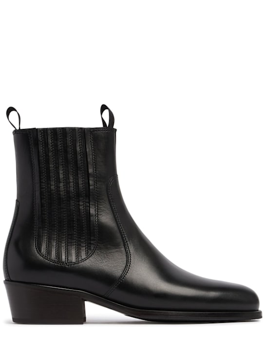 Lemaire: 40mm Chelsea leather boots - Black - women_0 | Luisa Via Roma