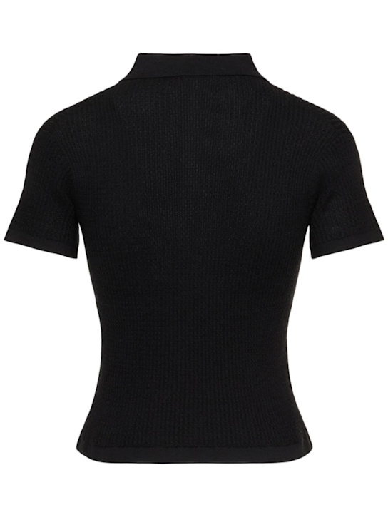 Guest In Residence: Shrunken cashmere polo - Black - women_4 | Luisa Via Roma