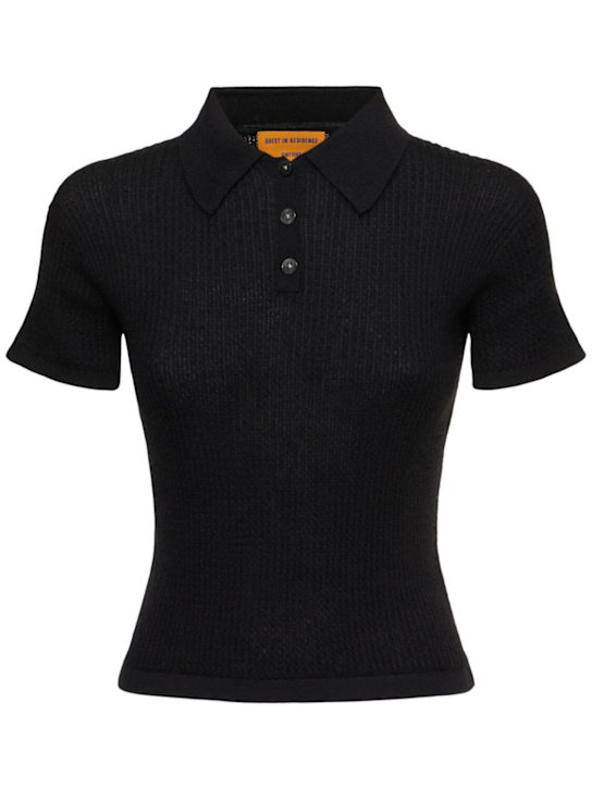 Guest In Residence: Shrunken cashmere polo - Black - women_0 | Luisa Via Roma