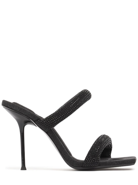 Alexander Wang: 105mm Julie hotfix denim tubular sandals - women_0 | Luisa Via Roma