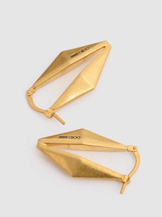 Jimmy Choo: Diamond链条圆环耳环 - 金色 - women_3 | Luisa Via Roma