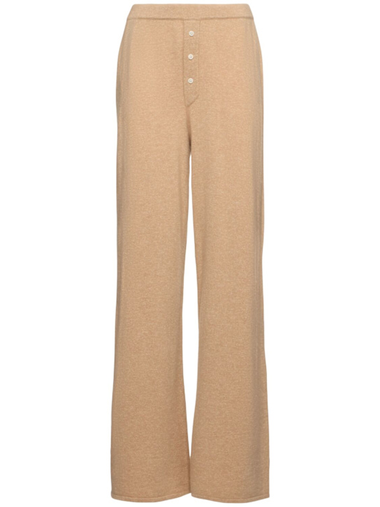 Guest In Residence: Everywear cashmere wide leg pants - Beige - women_0 | Luisa Via Roma