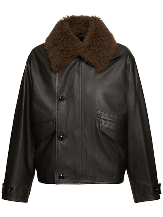 Lemaire: Quilted leather jacket - men_0 | Luisa Via Roma