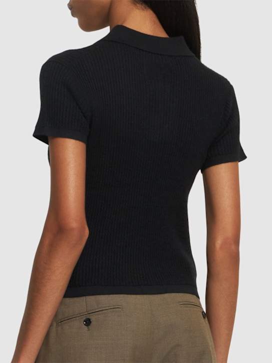 Guest In Residence: Shrunken cashmere polo - Black - women_2 | Luisa Via Roma