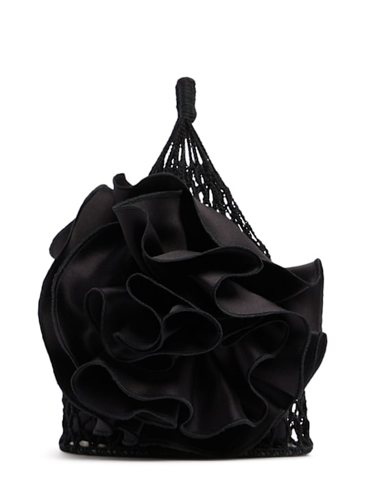 Magda Butrym: Small Devana crochet top handle bag - Black - women_0 | Luisa Via Roma