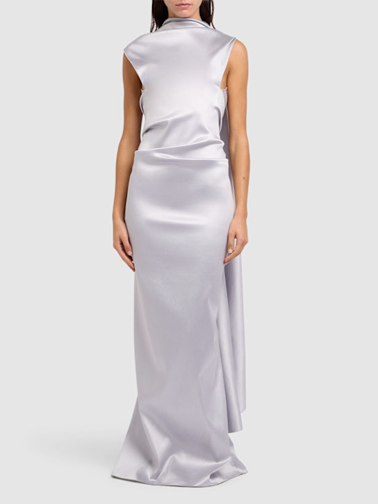 Sportmax: Abadan1234 draped satin long dress - women_1 | Luisa Via Roma