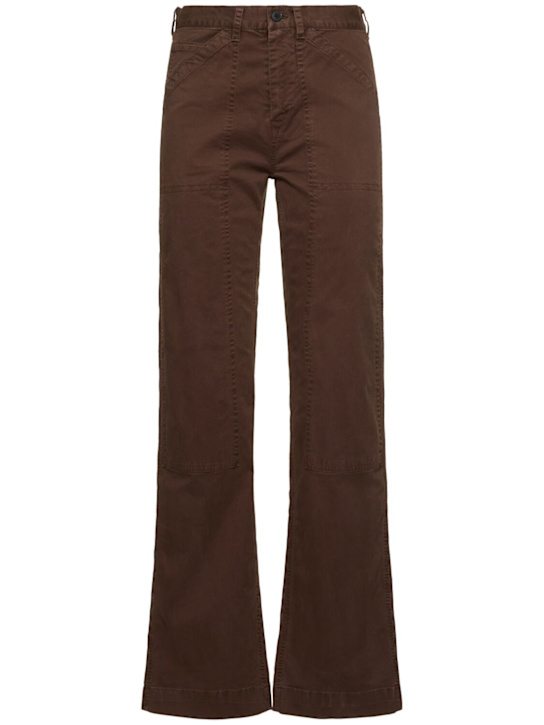 Nili Lotan: Tibault cotton blend straight pants - women_0 | Luisa Via Roma