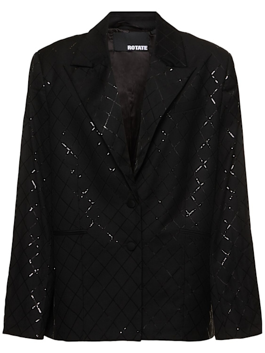Rotate: Oversize sequined blazer - Black - women_0 | Luisa Via Roma