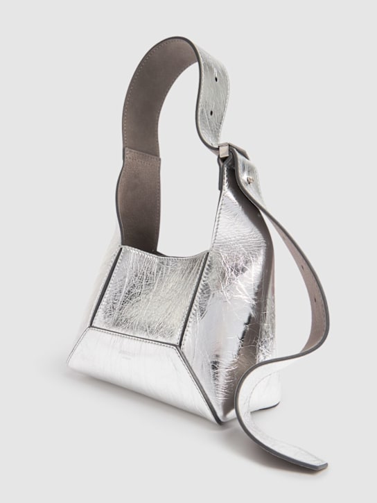 Jimmy Choo: Borsa hobo piccola Diamond in pelle - Argento - women_2 | Luisa Via Roma