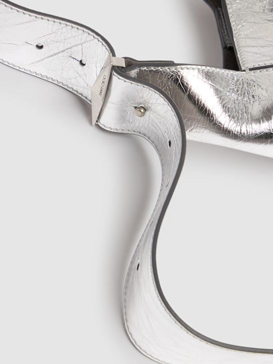 Jimmy Choo: Borsa hobo piccola Diamond in pelle - Argento - women_3 | Luisa Via Roma