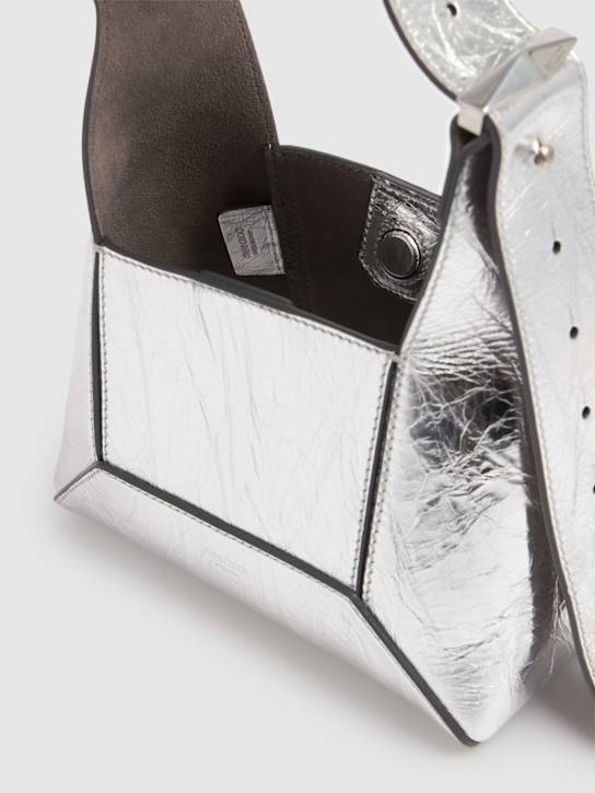 Jimmy Choo: Borsa hobo piccola Diamond in pelle - Argento - women_5 | Luisa Via Roma