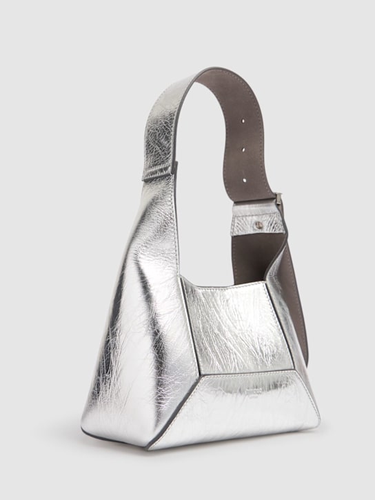 Jimmy Choo: Borsa hobo piccola Diamond in pelle - Argento - women_4 | Luisa Via Roma