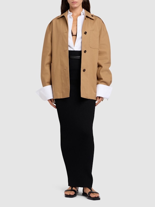 Moneta gabardine cotton shirt jacket - Thumbnail 2