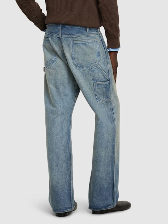 Auralee: Selvedge faded heavy denim painter jeans - men_2 | Luisa Via Roma