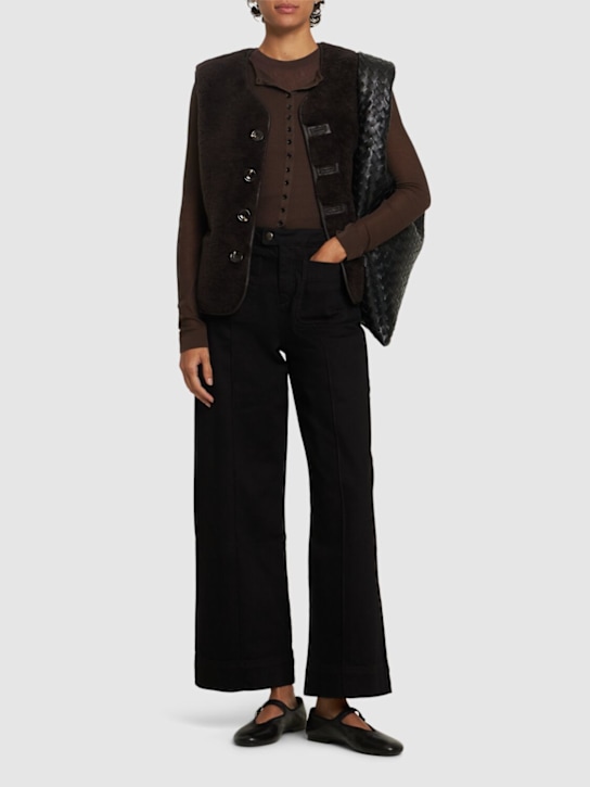 Soeur: Harry high waist cotton denim wide jeans - women_1 | Luisa Via Roma