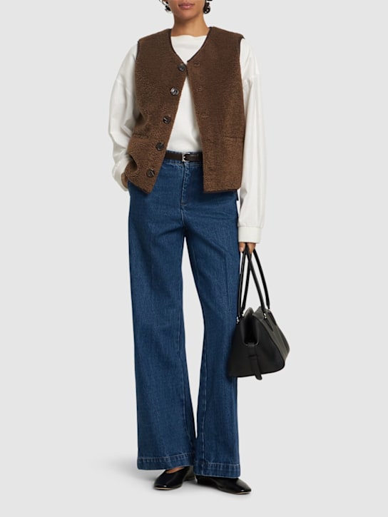 Soeur: California mid rise denim flared jeans - women_1 | Luisa Via Roma