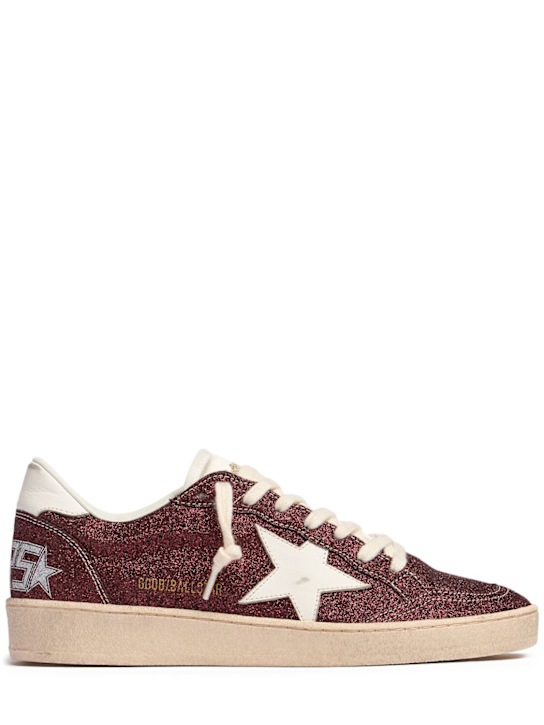 Golden Goose: 20毫米Ball Star聚酯混纺运动鞋 - 酒红色/白色 - women_0 | Luisa Via Roma