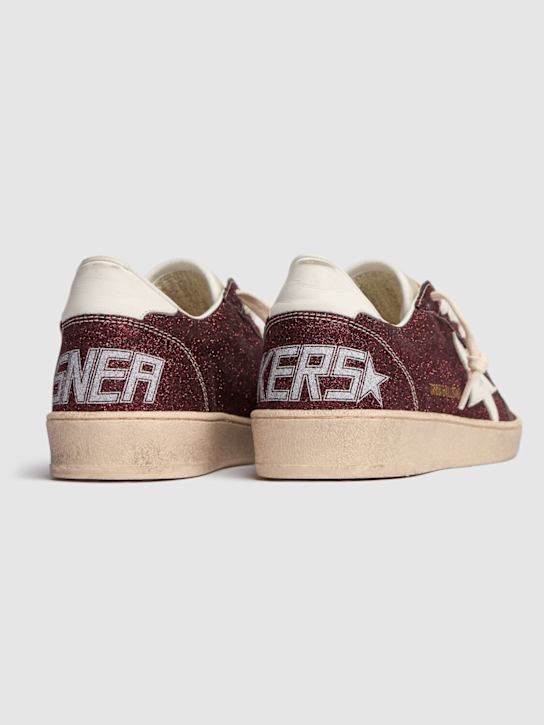 Golden Goose: 20毫米Ball Star聚酯混纺运动鞋 - 酒红色/白色 - women_5 | Luisa Via Roma