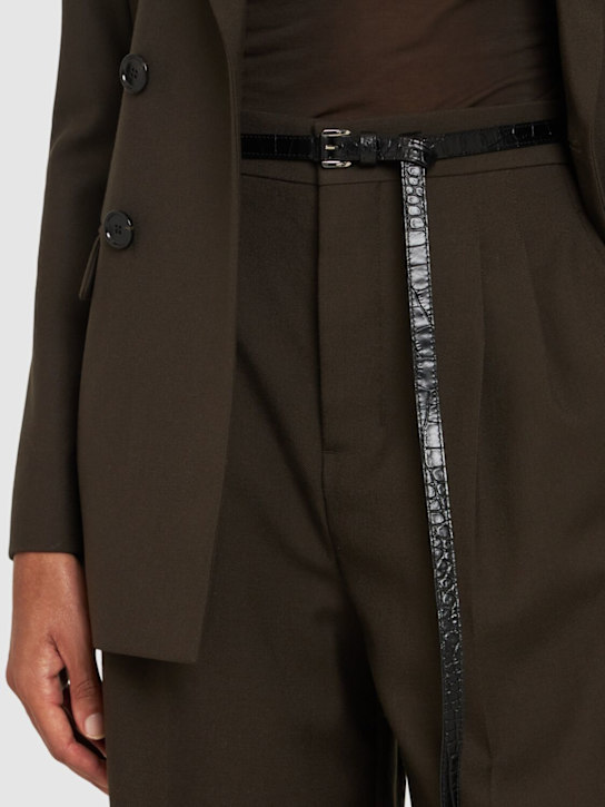 Michael Kors Collection: Carolyn shiny croc embossed leather belt - women_1 | Luisa Via Roma