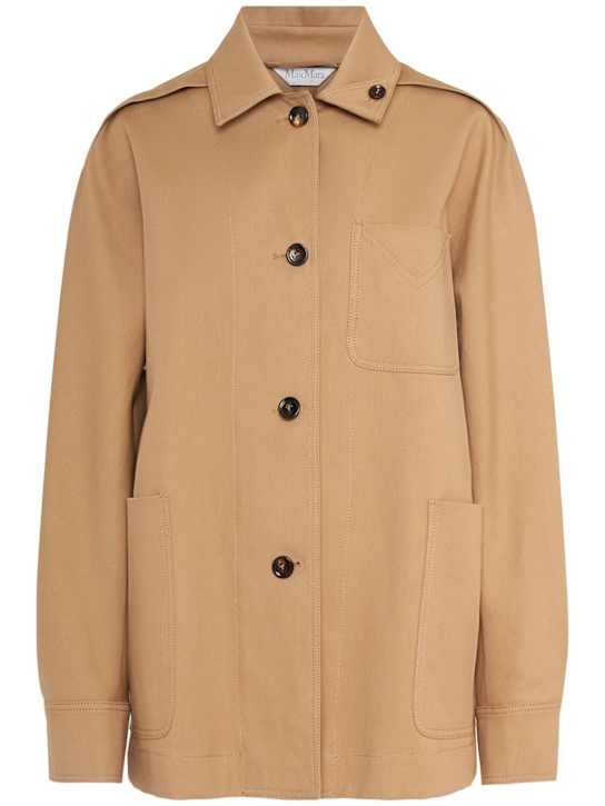 Moneta gabardine cotton shirt jacket