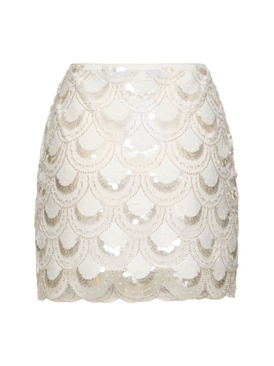 Rotate: Minigonna con paillettes - Bianco - women_4 | Luisa Via Roma