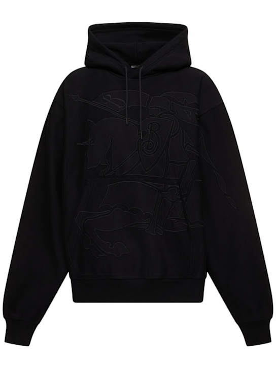 Burberry: Hoodie aus Baumwollmischung mit Logo - men_0 | Luisa Via Roma