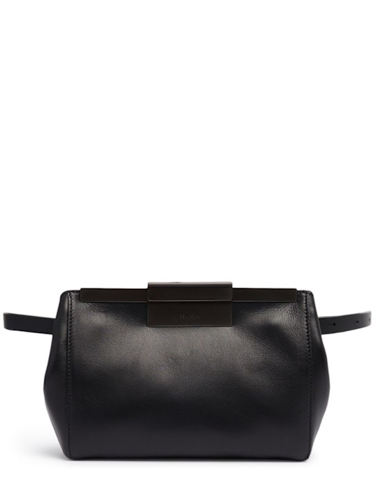 Max Mara: Clasp leather belt bag - women_0 | Luisa Via Roma