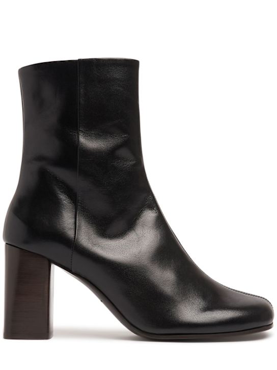 Lemaire: 80mm Anatomic leather boots - Black - women_0 | Luisa Via Roma