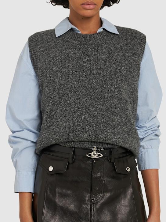 Vivienne Westwood: 2cm Orb small line buckle belt - women_1 | Luisa Via Roma