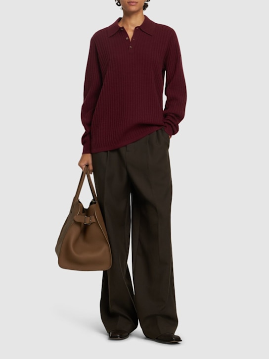 Guest In Residence: Theo Waffle cashmere knit polo sweater - women_1 | Luisa Via Roma
