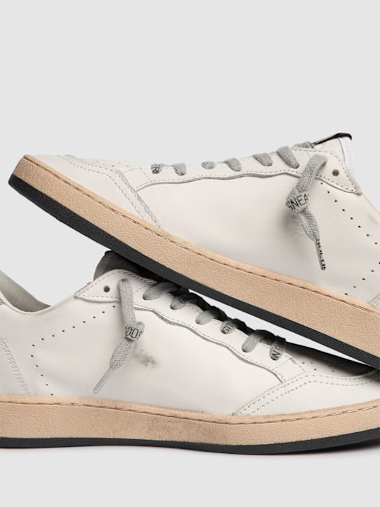 Golden Goose: 20毫米Ball Star皮革运动鞋 - Milk/Gold - women_5 | Luisa Via Roma