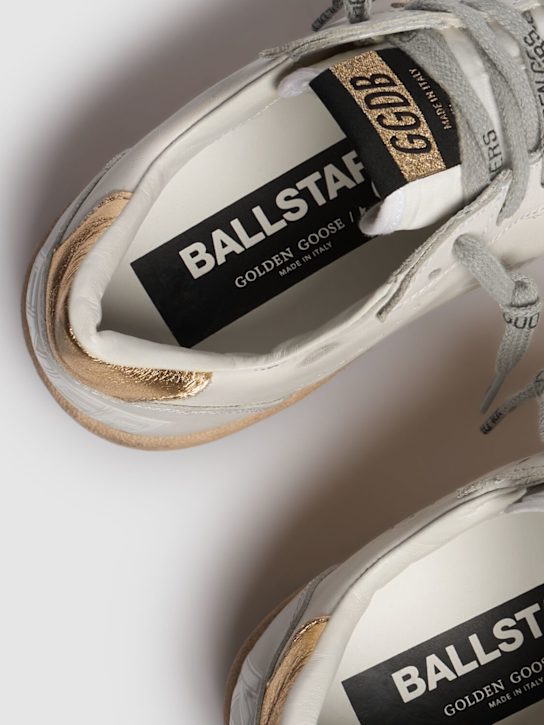 Golden Goose: 20毫米Ball Star皮革运动鞋 - Milk/Gold - women_3 | Luisa Via Roma