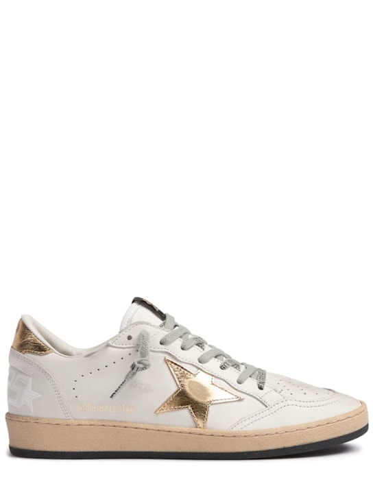 Golden Goose: Sneakers Ball Star de piel 20mm - Milk/Gold - women_0 | Luisa Via Roma