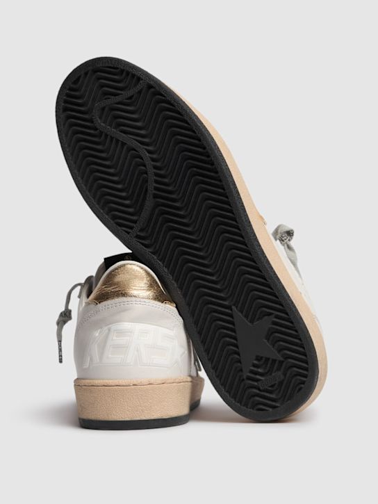 Golden Goose: 20毫米Ball Star皮革运动鞋 - Milk/Gold - women_4 | Luisa Via Roma
