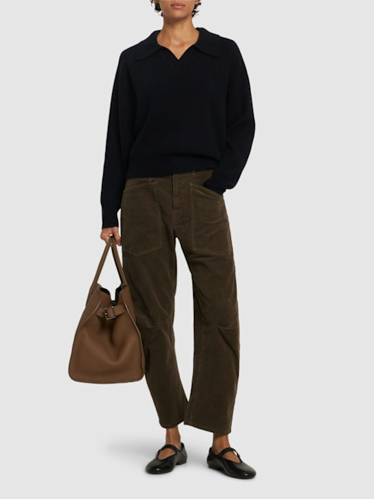 Nili Lotan: Shon straight cotton blend pants - women_1 | Luisa Via Roma