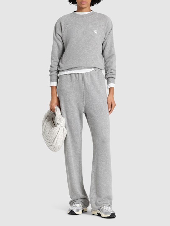 Éterne: Straight cotton blend sweatpants - Heather Grey - women_1 | Luisa Via Roma