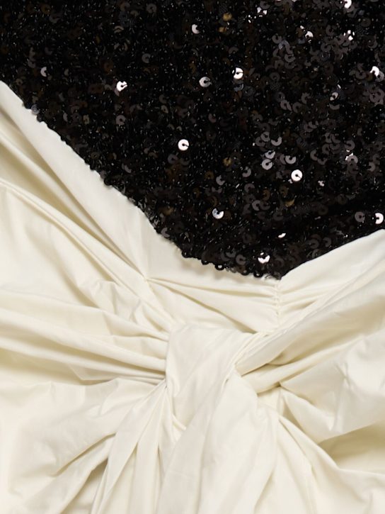 Rotate: Vestito con paillettes e fiocco - Nero/Bianco - women_3 | Luisa Via Roma